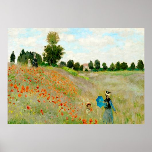 Poster Claude Monet - Champ de pavot (Devant)