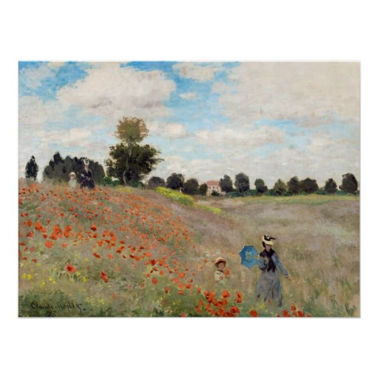Poster Claude Monet - Champ de pavot (Devant)