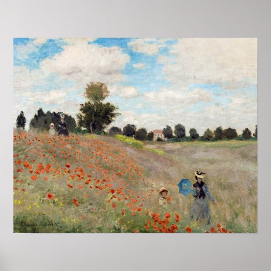 Poster Claude Monet - Champ de pavot (Devant)