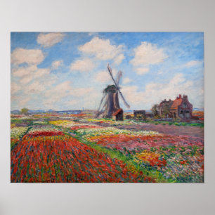 Poster Claude Monet - Champ de Tulipes en Hollande
