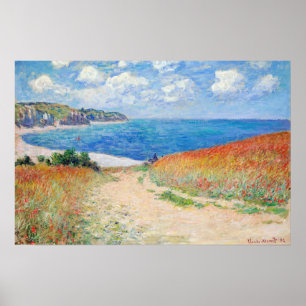 Poster Claude Monet - Chemin dans les champs de blé à Pou