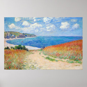 Poster Claude Monet - Chemin dans les champs de blé à Pou