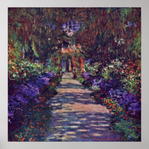 Poster Claude Monet - chemin de jardin