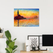 Poster Claude Monet - Coucher de soleil à Venise (Bureau à domicile)