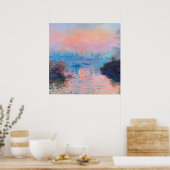 Poster Claude Monet - Coucher De Soleil Sur La Seine (Cuisine)