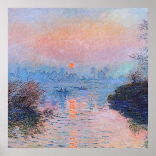 Poster Claude Monet - Coucher De Soleil Sur La Seine (Devant)