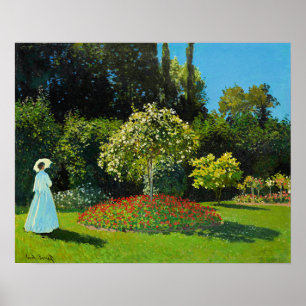 Poster Claude Monet, Dame dans le jardin,