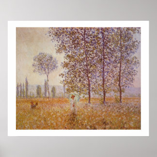 Poster Claude Monet - Effet soleil sous les peupliers