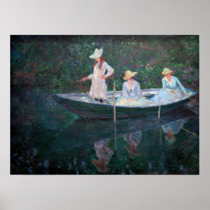 Poster Claude Monet - En Norvegienne Bateau à Giverny