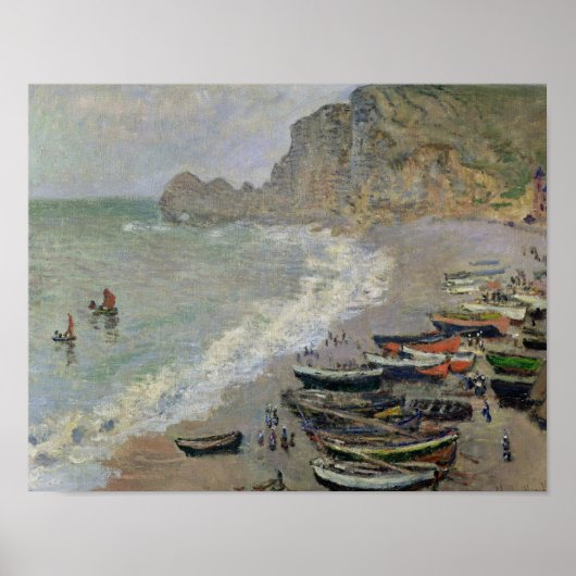 Poster Claude Monet | Etretat, plage et Porte d'Amont (Devant)