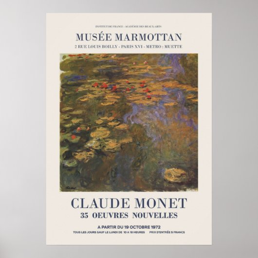 Poster Claude Monet Exposition publicitaire d'une exposit (Devant)