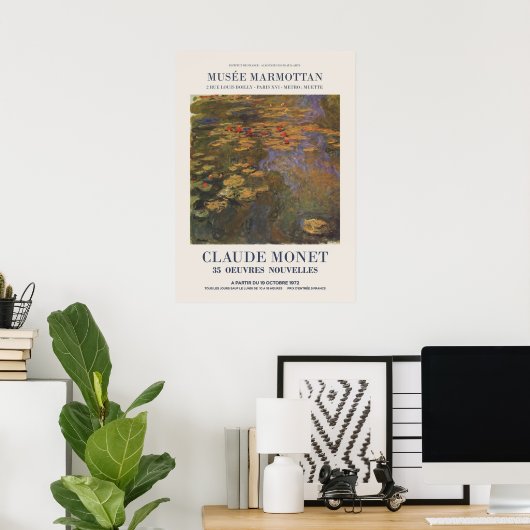 Poster Claude Monet Exposition publicitaire d'une exposit (Bureau à domicile)