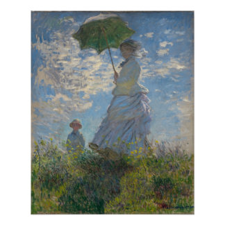 Poster Claude Monet - Femme à l'ombrellle