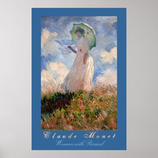 Poster Claude Monet : Femme avec parasol (Devant)
