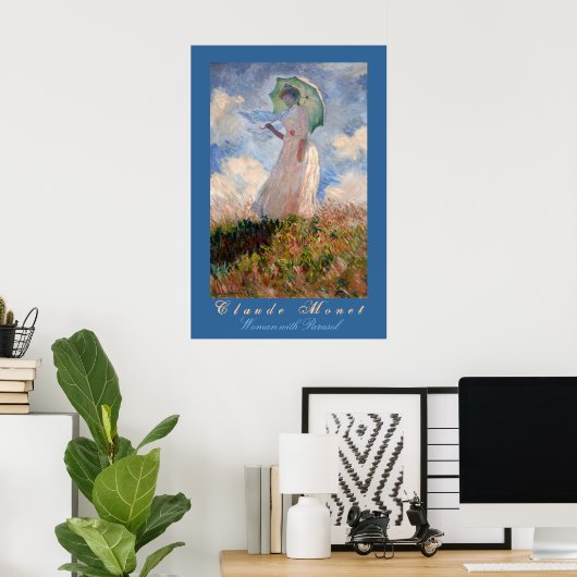 Poster Claude Monet : Femme avec parasol (Bureau à domicile)