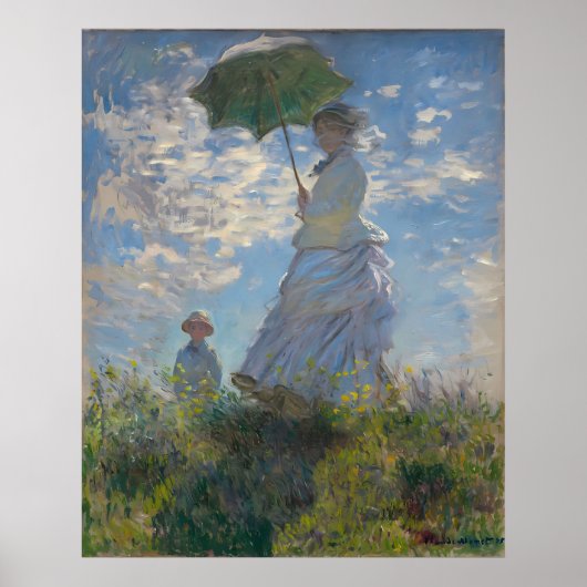 Poster Claude Monet - Femme avec Parasol La Promenade (Devant)