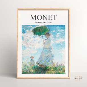 Poster Claude Monet Femme avec une peinture Vintage paras