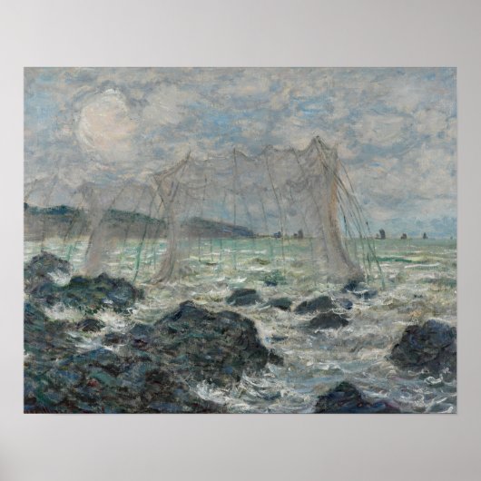 Poster Claude Monet - Filets de pêche à Pourville (Devant)