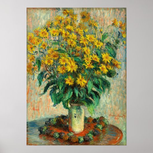 Poster Claude Monet - Fleurs d'artichauts de Jérusalem (Devant)
