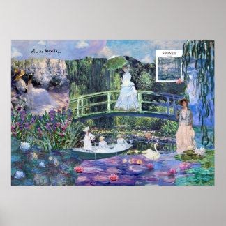 Poster Claude Monet Floral Paysage Collage