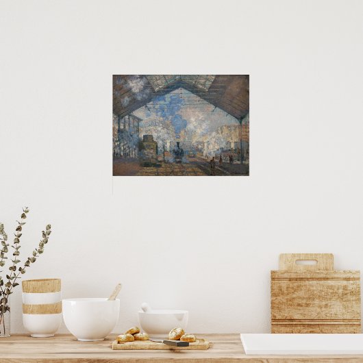 Poster Claude Monet - Gare Saint-Lazare Vue extérieure (Cuisine)