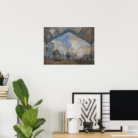 Poster Claude Monet - Gare Saint-Lazare Vue extérieure (Bureau à domicile)