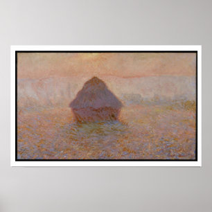 Poster Claude Monet   Grainstack, Sun dans la brume