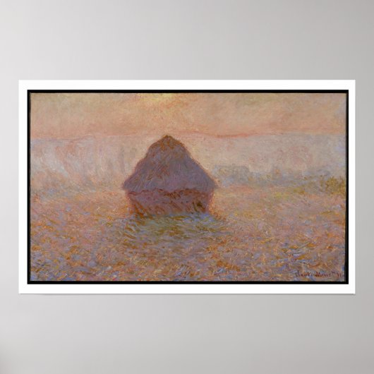 Poster Claude Monet | Grainstack, Sun dans la merde (Devant)