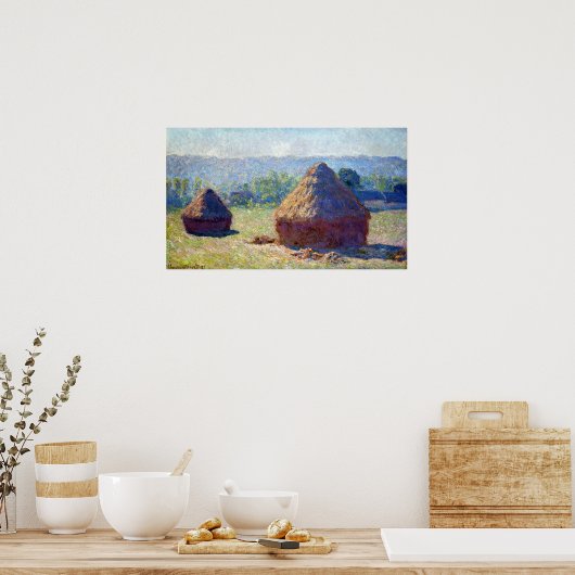 Poster Claude Monet Haystack, fin de l'été (Cuisine)
