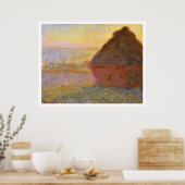 Poster Claude Monet - Haystacks (au coucher du soleil) (Cuisine)
