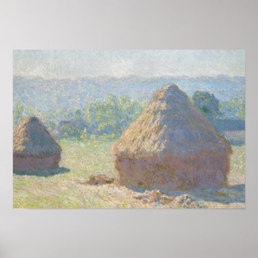 Poster Claude Monet - Haystacks, Fin d'été (Devant)