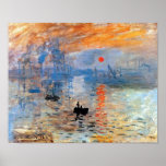 Poster Claude Monet Impression Sunrise<br><div class="desc">Huile sur toile de 1872. Lors de sa première exposition en 1874, Louis Leroy, critique d’art, a utilisé de façon irrésistible le terme "impressionniste", tiré du titre de ce tableau, pour décrire les oeuvres de Monet. Ce terme fut rapidement adopté par ce qui allait bientôt être appelé les peintres impressionnistes,...</div>