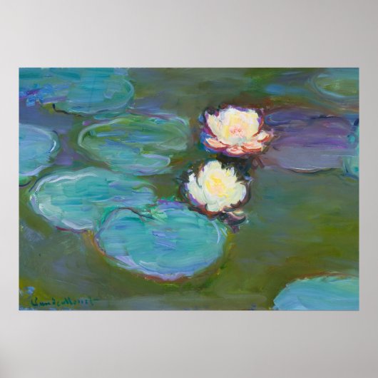 Poster Claude Monet Impressionniste L'Eau Lillies Nymphea (Devant)