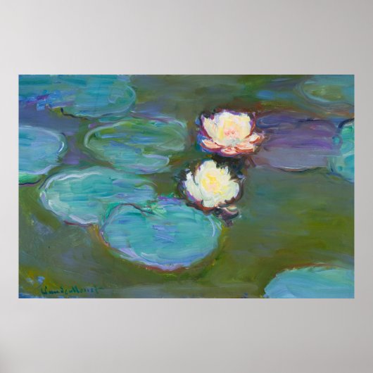 Poster Claude Monet Impressionniste L'Eau Lillies Nymphea (Devant)