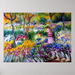 Poster Claude Monet: Iris Garden by Giverny