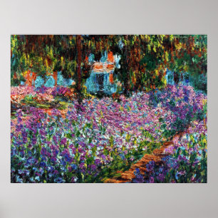 Poster Claude Monet : Irises dans le jardin de Monet