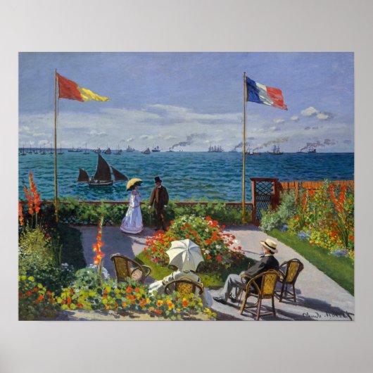 Poster Claude Monet - Jardin à Sainte-Adresse (Devant)