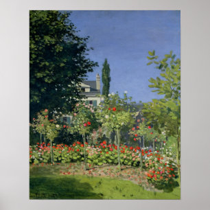 Poster Claude Monet Jardin fleuri à Sainte-Adresse