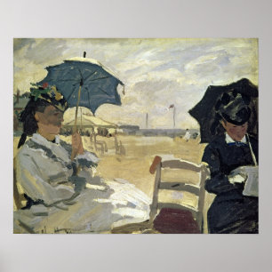 Poster Claude Monet la plage chez Trouville, 1870