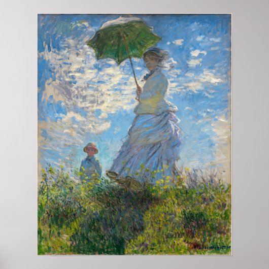 Poster Claude Monet - La Promenade, Femme avec un Parasol (Devant)