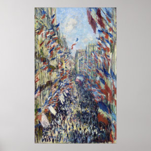 Poster Claude Monet La rue Montorgueil à Paris