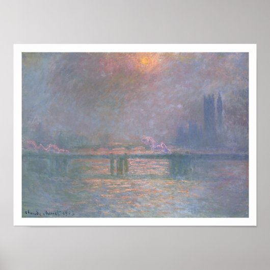 Poster Claude Monet | La Tamise avec Croix de Charing (Devant)