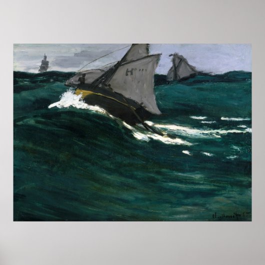 Poster Claude Monet La Vague Verte (Devant)