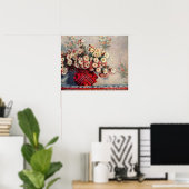 Poster Claude Monet - La vie morte avec des chrysanthèmes (Bureau à domicile)