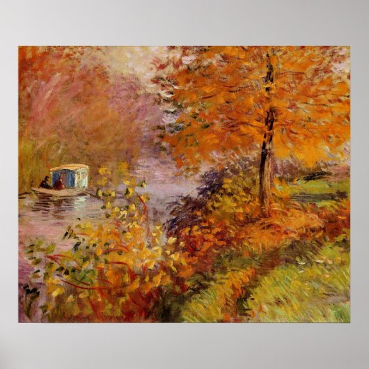 Poster Claude Monet, Le Bateau-atelier, (Devant)