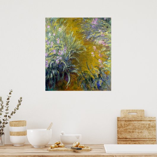 Poster Claude Monet Le chemin à travers les Irises (Cuisine)