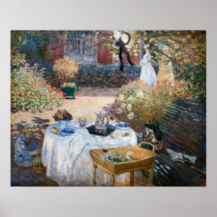 Poster Claude Monet - Le déjeuner, panneau décoratif