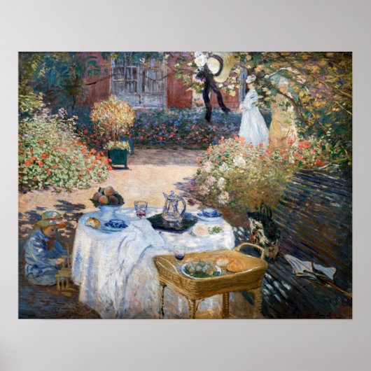 Poster Claude Monet - Le déjeuner, panneau décoratif (Devant)
