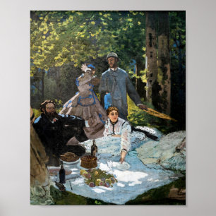Poster Claude Monet - Le déjeuner sur l'herbe, panneau de