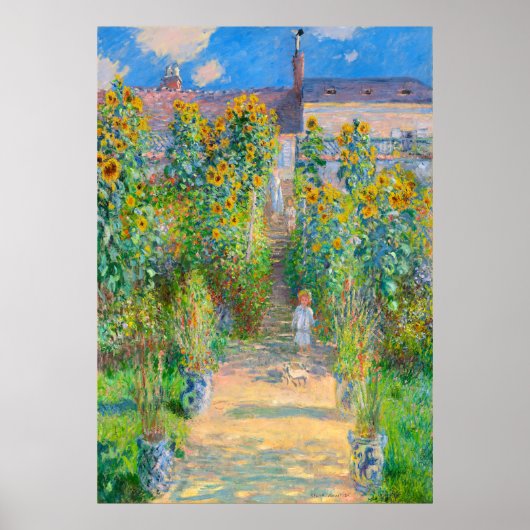 Poster Claude Monet - Le jardin de Monet à Vétheuil (Devant)